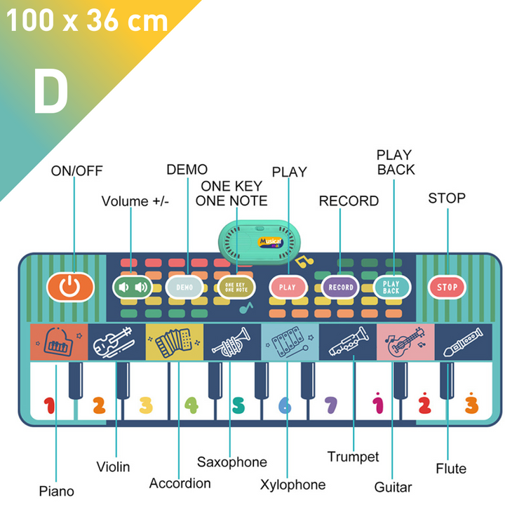 Tapete Piano - Brinquedo Musical Educativo Infantil